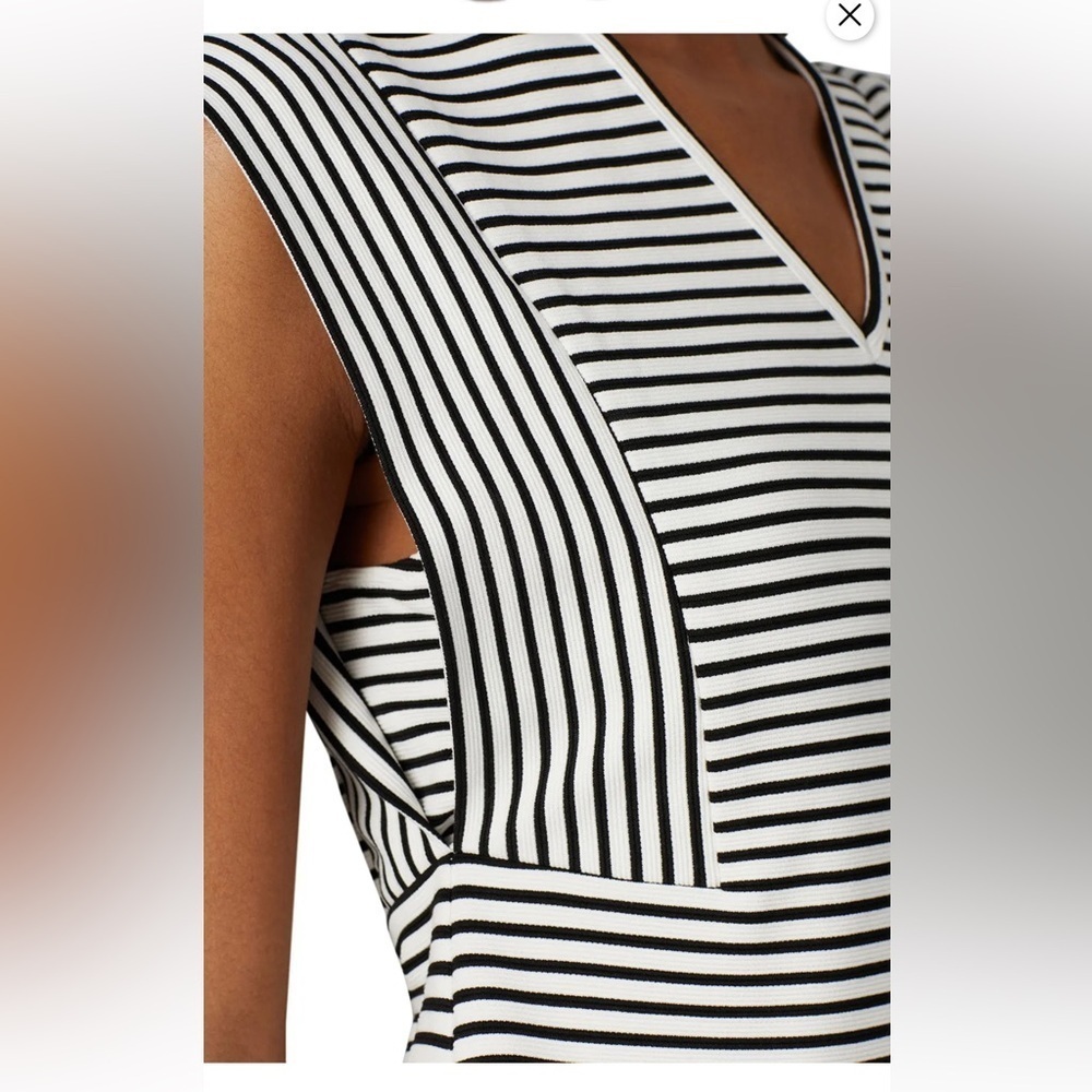 Derek Lam Collective black and white striped dress size 48 - Picture 3 of 16
